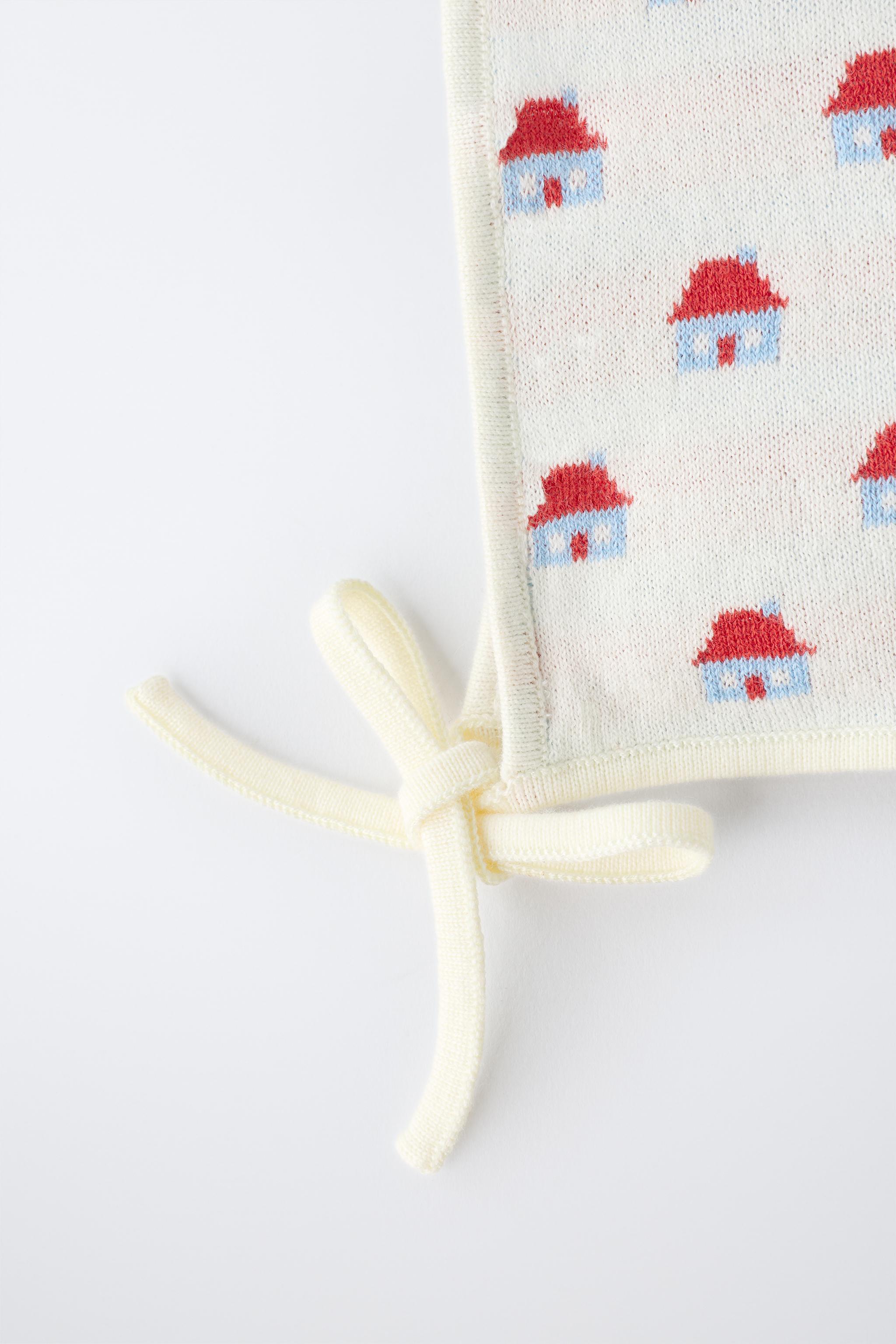 BONNET EN MAILLE JACQUARD PETITES MAISONS